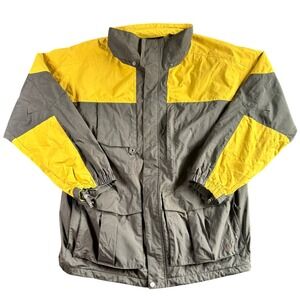 Snow Boarding Jacket Gray Yellow Colorblock Unisex Coat XXL